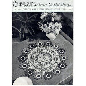 Crochet Doily Pattern 3D Flowers Wonderful Floral Design UK Vintage Coats #534